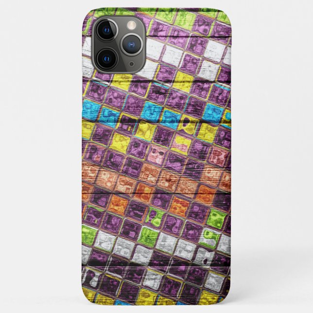 Farbenfrohe Mosaikmuster Holz Look #4 Case-Mate iPhone Hülle (Rückseite)