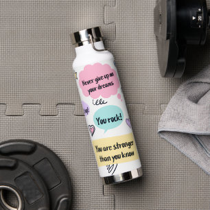 Farbenfrohe Motivationszitate Trinkflasche