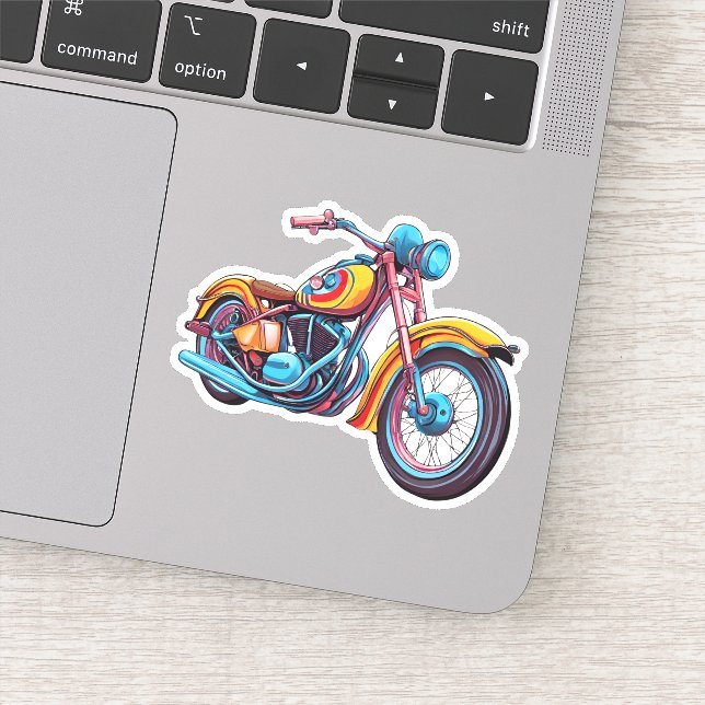 Farbenfrohe Motorräder wasserdicht Aufkleber (Detail)