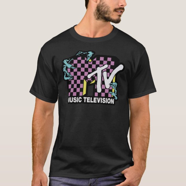 Farbenfrohe MTV Music Television Classic 80er Logo T-Shirt (Vorderseite)