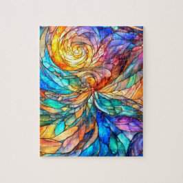 Farbenfrohe Multicolor Abstrakt 75 Drehungen Puzzle