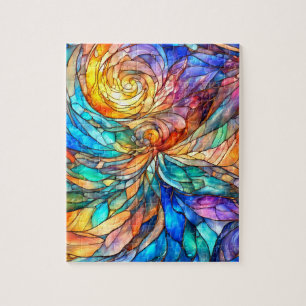 Farbenfrohe Multicolor Abstrakt 75 Drehungen Puzzle