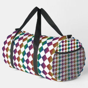 Farbenfrohe Multicolor-Diamant-Harlekin-Karo-Groß Duffle Bag
