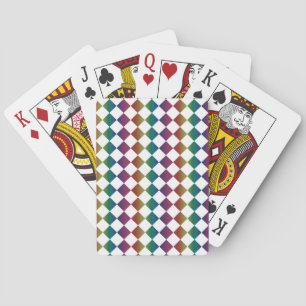 Farbenfrohe Multicolor-Diamant-Harlekin-Schachbret Spielkarten