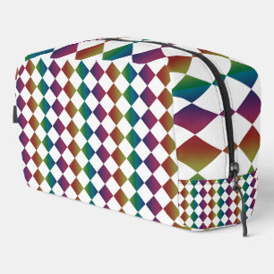 Farbenfrohe Multicolor-Diamant-Harlekin-Schachbret Waschbeutel