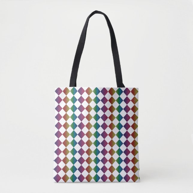 Farbenfrohe Multicolor Diamond Harlequin Schachbre (Vorderseite)