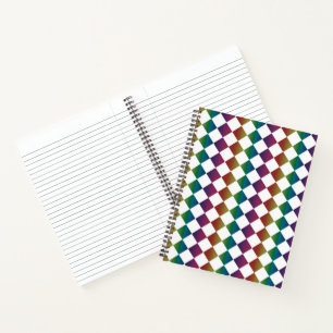 Farbenfrohe Multicolor Diamond Harlequin Schachbre Notizbuch