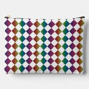Farbenfrohe Multicolor Diamond Harlequin Schachbre Zubehörtasche
