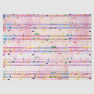 Farbenfrohe Multicolor-Musiknote Musiker Seidenpapier