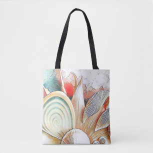 Farbenfrohe Muscheln am Strand Aquarellmalerei
