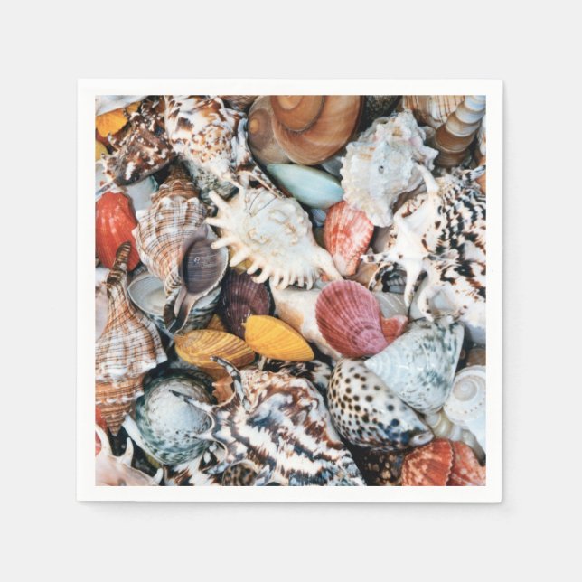 Farbenfrohe Muscheln Serviette (Vorderseite)
