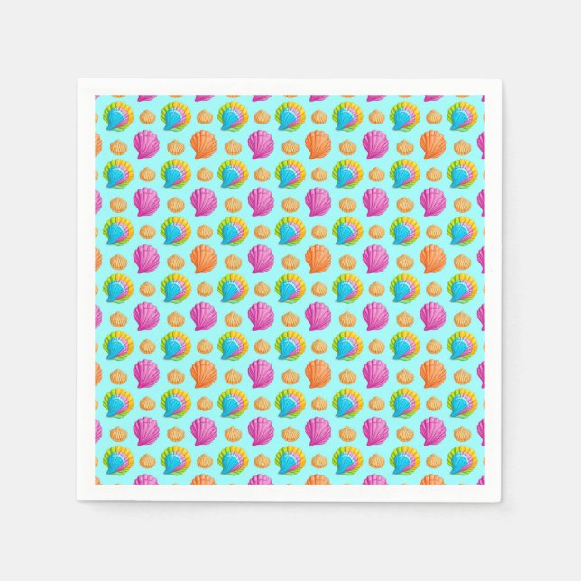 Farbenfrohe Muscheln Serviette (Vorderseite)