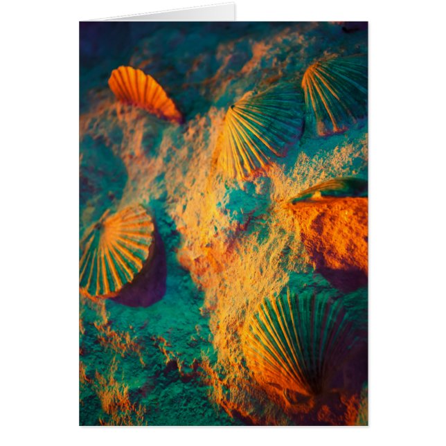 Farbenfrohe Muscheln und Sand auf der Buche (Vorne)