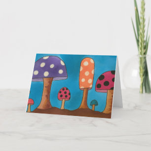 Farbenfrohe Mushroom Watercolor Blank Grußkarte Karte
