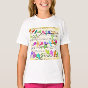 Farbenfrohe Musical Birds Symphony - Happy Fun Mel T-Shirt