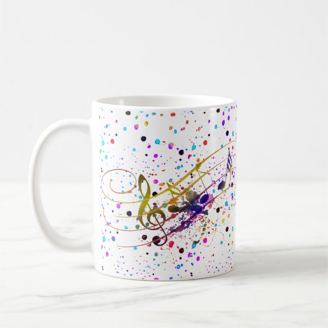 Farbenfrohe Musik Spritzer Kaffee Tasse (Links)