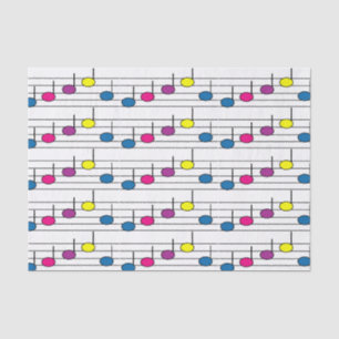 Farbenfrohe musikalische Hinweise Seidenpapier