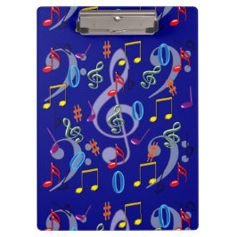 Farbenfrohe Musikhinweise Zwischenablage Klemmbrett