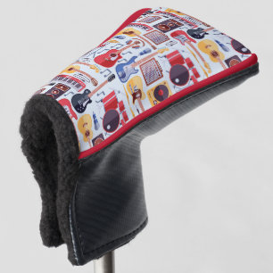 Farbenfrohe Musikinstrumente Muster Golf Headcover