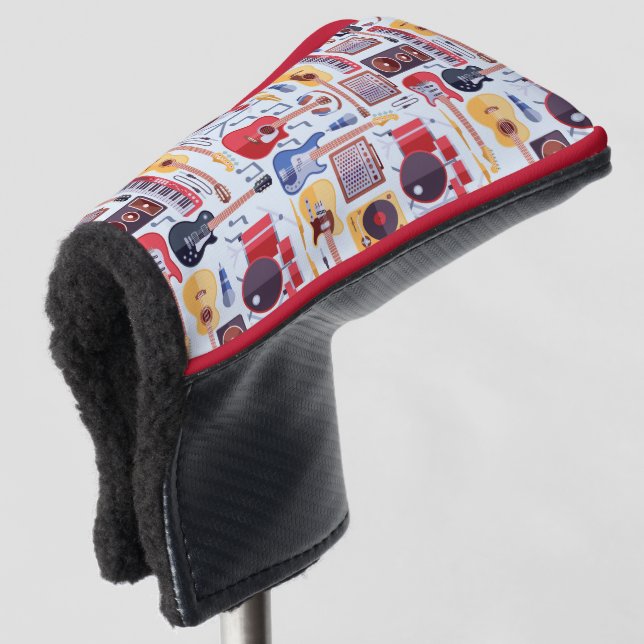 Farbenfrohe Musikinstrumente Muster Golf Headcover (3/4 Vorderseite)