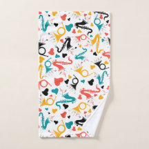 Farbenfrohe Musikinstrumente Note & Herz Muster