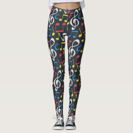 Farbenfrohe Musiknote Mustermusiker Leggings