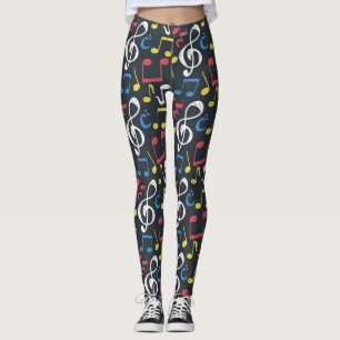 Farbenfrohe Musiknote Mustermusiker Leggings