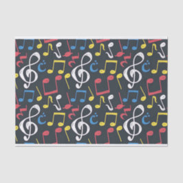 Farbenfrohe Musiknote Mustermusiker Seidenpapier