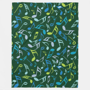 Farbenfrohe Musiknoten Fleece Blanket