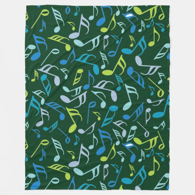 Farbenfrohe Musiknoten Fleece Blanket (Vorderseite)