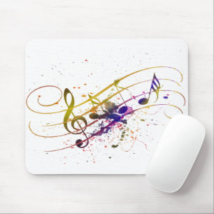 Farbenfrohe Musikspritzer Mousepad