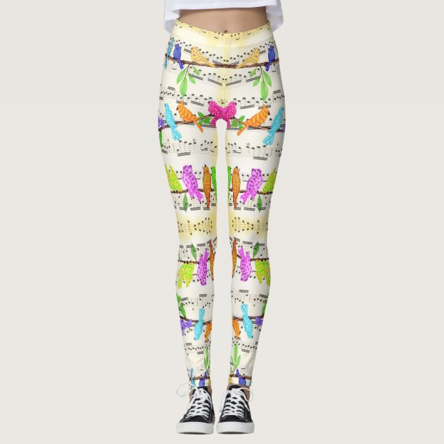 Farbenfrohe Musikszene Leggings Spring (Vorderseite)