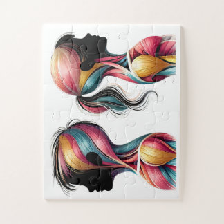 Farbenfrohe Muskelanatomie Kunst - Silhouette der Puzzle