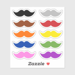 Farbenfrohe Mustaches Mustache Funny Spaß Set von  Aufkleber