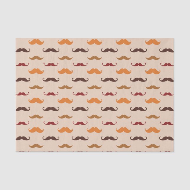 Farbenfrohe Mustaches Seidenpapier (Vorderseite)