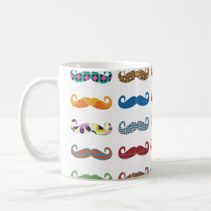 Farbenfrohe Mustaches Tasse