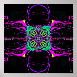 Farbenfrohe Muster (Bio Raumschiff) Poster