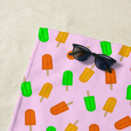 Farbenfrohe Muster der Lebensmittelpopsilie auf Br Strandtuch