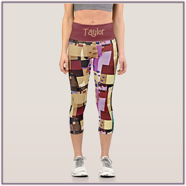 Farbenfrohe Muster der modernen Abstrakten Kunst Capri Leggings (Von Creator hochgeladen)