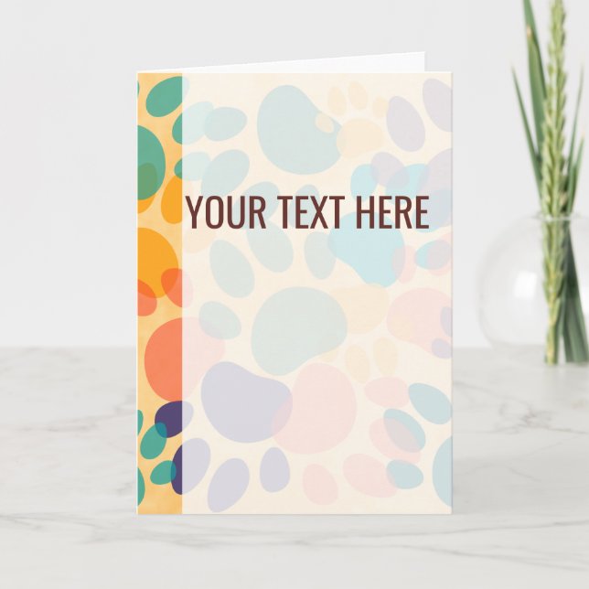 Farbenfrohe Muster Dog Paw Prints Ankündigung (Vorderseite)