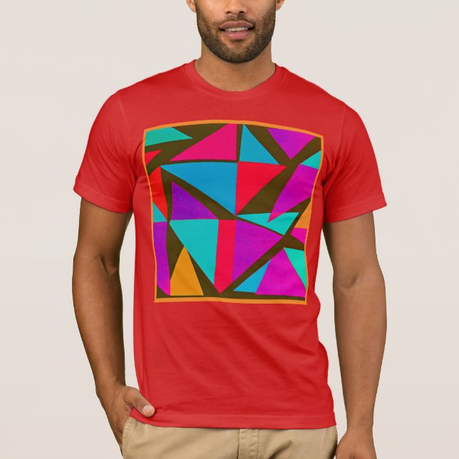 Farbenfrohe Muster Fun T-Shirt (Vorderseite)