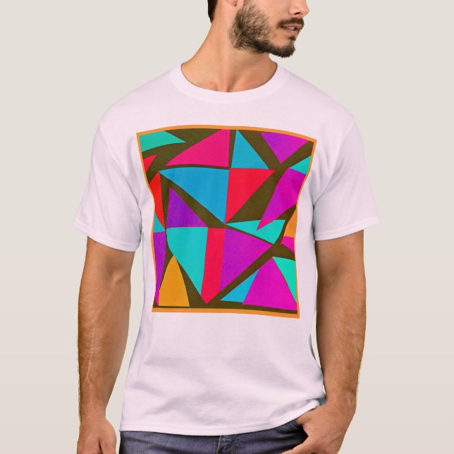 Farbenfrohe Muster Fun T-Shirt (Vorderseite)
