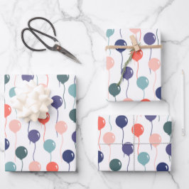 Farbenfrohe Muster für die Balloons Geschenkpapier Set