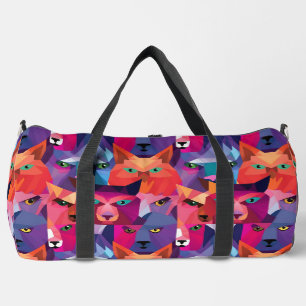 Farbenfrohe Muster für Tiere mit niedrigem Poly Duffle Bag