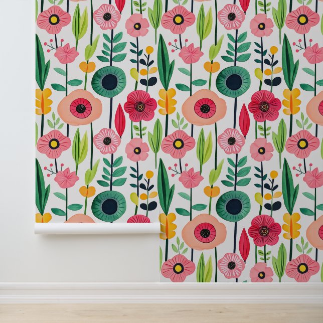 Farbenfrohe Muster Tapete (Anwendung)