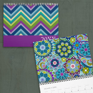 Farbenfrohe Muster und funky Designs Kalender