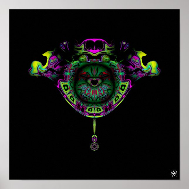 Farbenfrohe Muster (Vögel in einem Froschnest-Wapp Poster (Vorne)