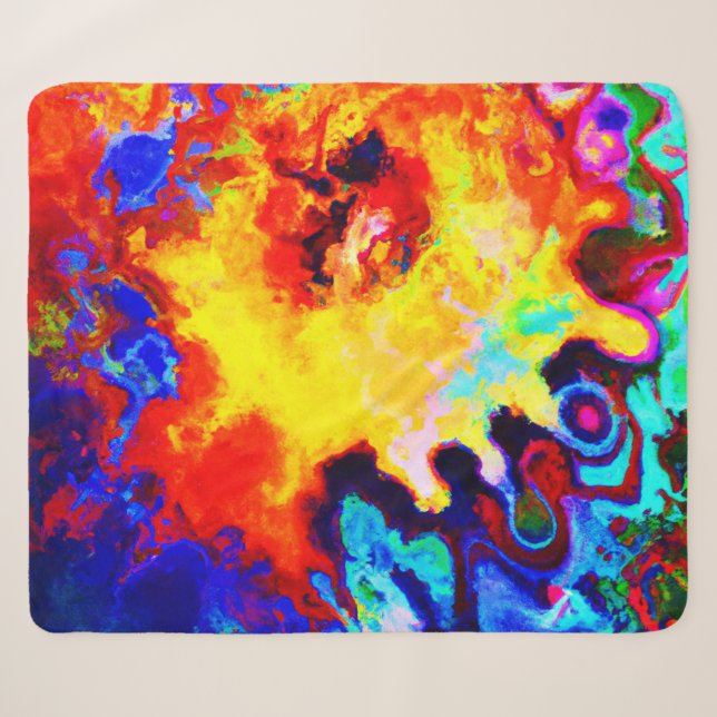Farbenfrohe Musterexplosion Sherpadecke (Vorderseite (Horizontal))