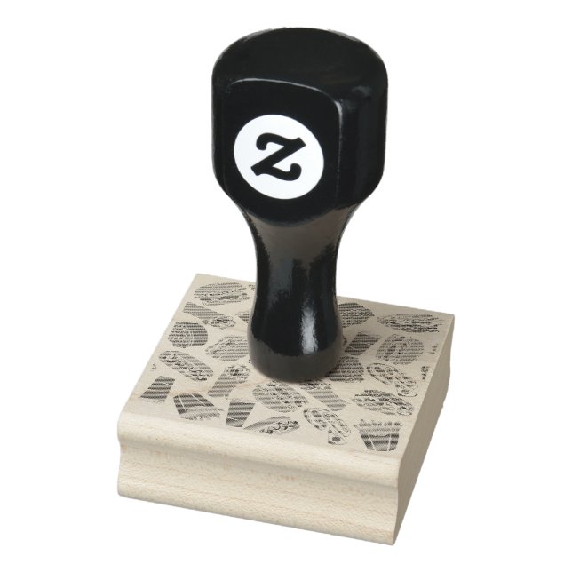 Farbenfrohe Musterillustrierung Schnelles Essen Gummistempel (Stempel)