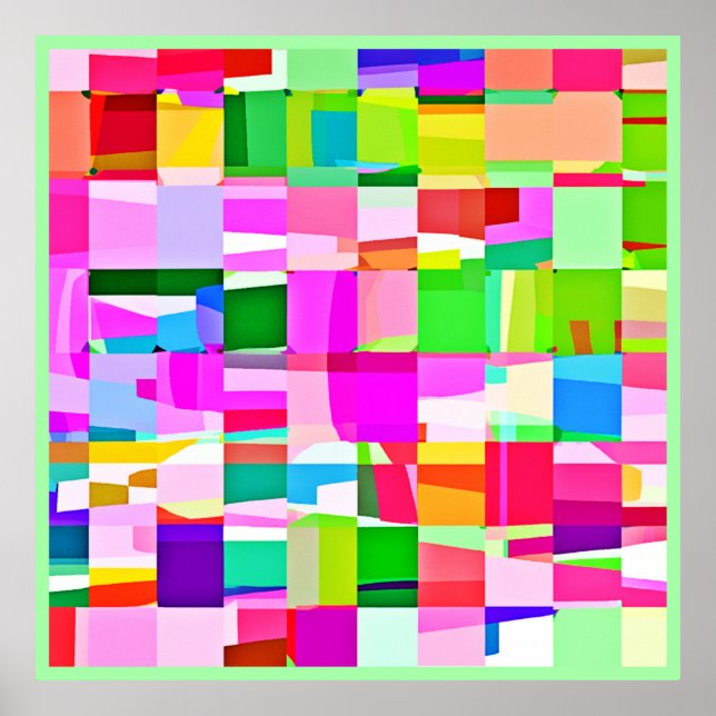Farbenfrohe Musterkunst Poster (Vorne)